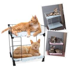 Imagem de Beliche para Gatos Cama Caminha Pet Aramada 45x40cm Preto com Colchonete Macho