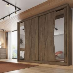 Imagem de Guarda-Roupa Com 2 Portas De Correr E 6 Gavetas Com Espelho Geom Plus