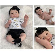 Imagem de Bebê Reborn  Boneca Toma Banho Olhos E Cabelos Castanhos  - Ana Dolls