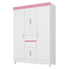 Imagem de Guarda Roupa 6 Portas Com Pés Ecom Ii Branco Rosa Flex 62020