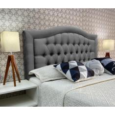 Imagem de Cabeceira Queen 160 Cama Box Sophia Provençal Cinza Linho Painel Pared