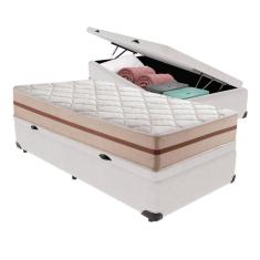 Imagem de Cama + Box Com Baú Colchão Solteiro Classic Anjos Cor:branco