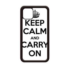 Imagem de Capa preta com citação Keep Calm and Carry On para iPhone 12 Pro Max para Apple Mini Mobile Case Shell