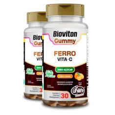 Imagem de Kit 2 Gummy Ferro + Vitamina C Sabor Laranja Unilife 30 Gomas
