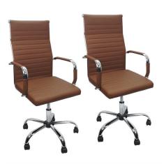 Imagem de Kit 2 Cadeiras Presidente Escrit rio Esteirinha Eames Alta Br