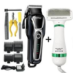 Imagem de KIT PET SHOP Máquininha Tosa KEMEI 1991 + Secador eficiente - LIPPIN