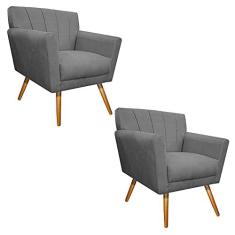 Imagem de kit 02 Poltronas Laura Palito Mel Suede  - ADJ Decor