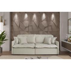 Imagem de Sofá Retrátil Reclinável para Sala de Estar 200cm Bardot com Usb Bege