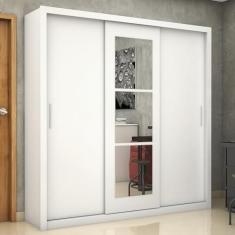 Imagem de Guarda Roupa Casal 3 Portas 4 Gavetas com Espelho Clarice Carioca Móveis