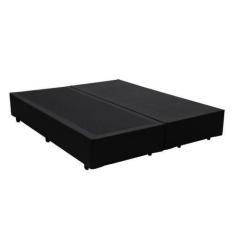 Imagem de Cama Box Casal Bipartido King Design Sintético Preto 138x188x40