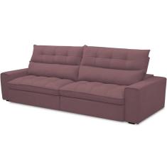 Imagem de Sofá Retrátil Reclinável Para Sala De Estar Living 290cm Dimas F04 Veludo Lilás