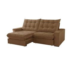 Imagem de Sofá 2 Lugares Retrátil e Reclinável Vegas Veludo Bege 150cm