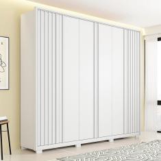 Imagem de Guarda Roupa Roupeiro 06 Portas 04 Gavetas Apollo 2.7 Branco Caemmun