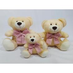Imagem de Trio de Ursinho  de Pelúcia  para  Nincho  Quarto  Bebe P 15cm M 20cm 
