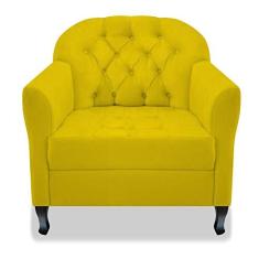 Imagem de Poltrona Cadeira Sofá Julia com Botonê para Sala de Estar Recepção Quarto Escritório Corano  - AM Decor