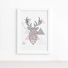 Imagem de Quadro Minimalista Cabeça de Alce Moldura  22x32cm