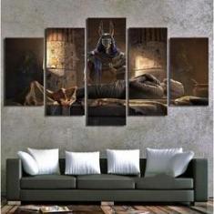 Imagem de Quadro Decorativo Mosaico 5 Peças Egito Múmia