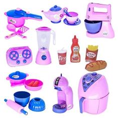Imagem de Kit Menina Brinquedo Cozinha Eletro Liquidificador Fogão 23p