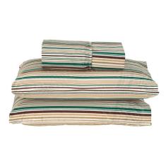 Imagem de Jogo De Lençol King 180 Fios Dia A Dia Verde Listras 3 Peças