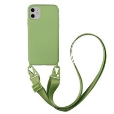 Imagem de Capa de telefone com cordão crossbody para iphone 14 15 Pro Max 13 12 Mini 11 XR XS Plus Colar com corda de pescoço Cabo de silicone com capa, verde, para 15 PRO MAX