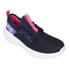 Imagem de Tênis Go Run Fast-Valor, Skechers, Meninas, Azul Escuro / Rosa, 28