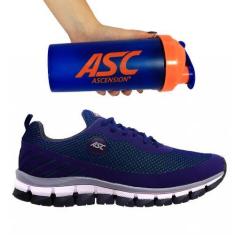 Imagem de Kit Tênis Para Caminhada Com Amortecedor Total Unissex Azul e Coquetel