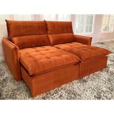 Imagem de Sofá Retrátil Reclinável 2,05 m Terracota 328 Leticia