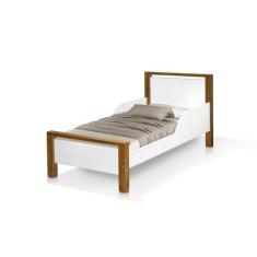 Imagem de Cama Infantil Meli Com Proteção Lateral Branco Com Marrom - Frausto