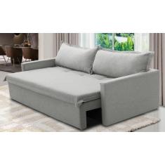 Imagem de Sofá Sem Caixa Retrátil e Reclinável 1,85m com Molas Luzia Linho Cinza