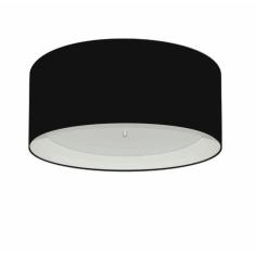 Imagem de Plafon Cilíndrico Md-3161 Cúpula em Duplo Tecido 50x25cm Preto / Branco - Bivolt