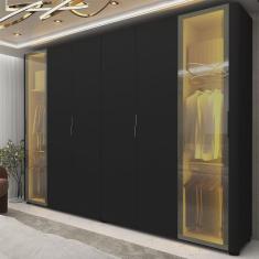 Imagem de Guarda-roupa Casal 6 Portas com 2 Portas Reflecta com Pés com Led Innova