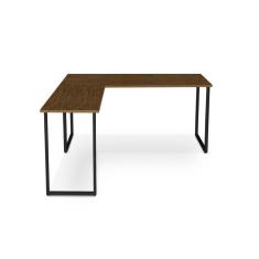 Imagem de Mesa De Escritório Em L Estilo Indústrial Klm Móveis Amadeirado Com Preto