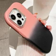 Imagem de Capa de telefone com padrão oval de cor gradiente para iPhone 14 11 12 13 15 Pro Max Plus XR X XS Capa de silicone macio à prova de choque, rosa preto, para iPhone 14 Pro