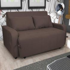 Imagem de Sof  Cama Veludo 2 Lugares Amora New Marrom