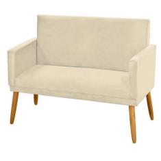 Imagem de Namoradeira Nina Decorativa 2 Lugares Suede Bege - Maitê Moda Casa