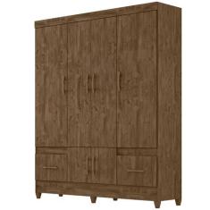 Imagem de Guarda Roupa Ms912 165cm 6 Portas Castanho Wood Moval