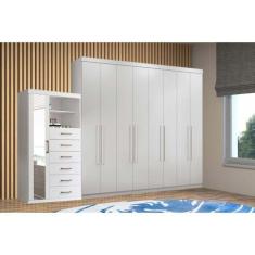 Imagem de Guarda Roupa 2 Peças (1GuardaRoupa+1Cômoda) QC142 Branco - Santos Andi