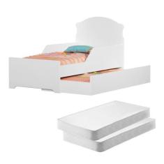 Imagem de Bicama Infantil Branco Premium Com Colchões - Casah