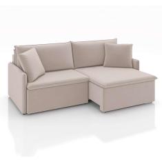 Imagem de Sofá 2 Lugares Retrátil e Reclinável Stilo Veludo Creme 174 cm
