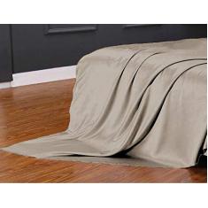 Imagem de Lençol Superior Avulso Casal Padrão Cetim Seda Bege Brilho