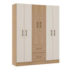 Imagem de Roupeiro Casal 139x172Cm MDP Carvalho 8006 MENU