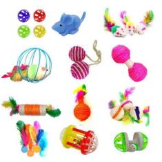 Imagem de Kit Brinquedos Para Gatos 12 Peças - Nicapet