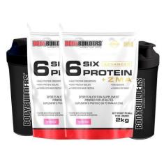 Imagem de Kit - 2 6 Six Protein Com Zma - 2Kg+ 2 Coqueteleira - Bodybuilders