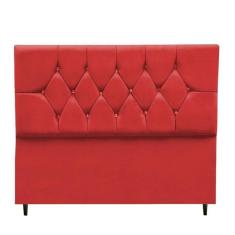Imagem de Cabeceira Cama Box Casal Queen 160 Cm Geovana Suede Vermelho