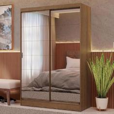 Imagem de Guarda-roupa 2 Portas de Correr de Espelho Rustic Max Madesa