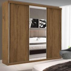 Imagem de Guarda Roupa Casal 3 Portas De Correr E 3 Espelhos Evidence Minastex Freijó