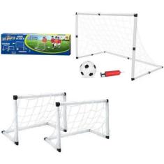 Imagem de Kit 2 Golzinho Brinquedo Rede Bola Trave Infantil Futebol - Dm Toys