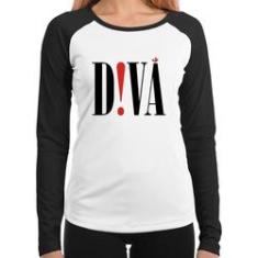 Imagem de Baby Look Raglan Diva Manga Longa - Foca Na Moda