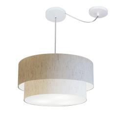 Imagem de Pendente Duplo Cilíndrico Desvio Md-4366 50X40cm Bivolt Bege
