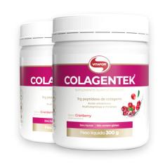 Imagem de Kit 2 Colágeno Hidrolisado Colagentek Vitafor 300G Cranberry